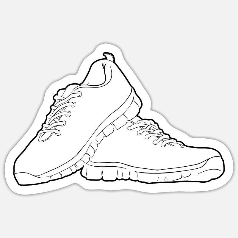 Running shoes Black Solid - Sticker taille S (10 x 10 cm) - blanc mat