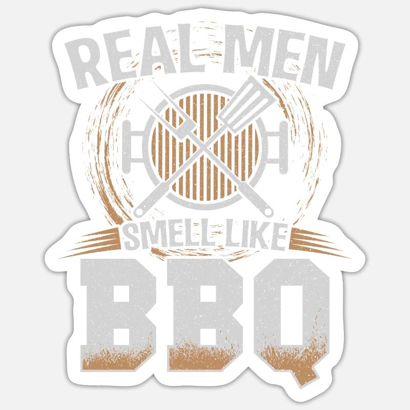 BBQ - Sticker taille S (10 x 10 cm) - blanc mat