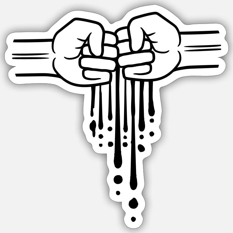 graffiti tropfen 2 freunde team faust begruessen a Sticker Größe S (10 x 10 cm)