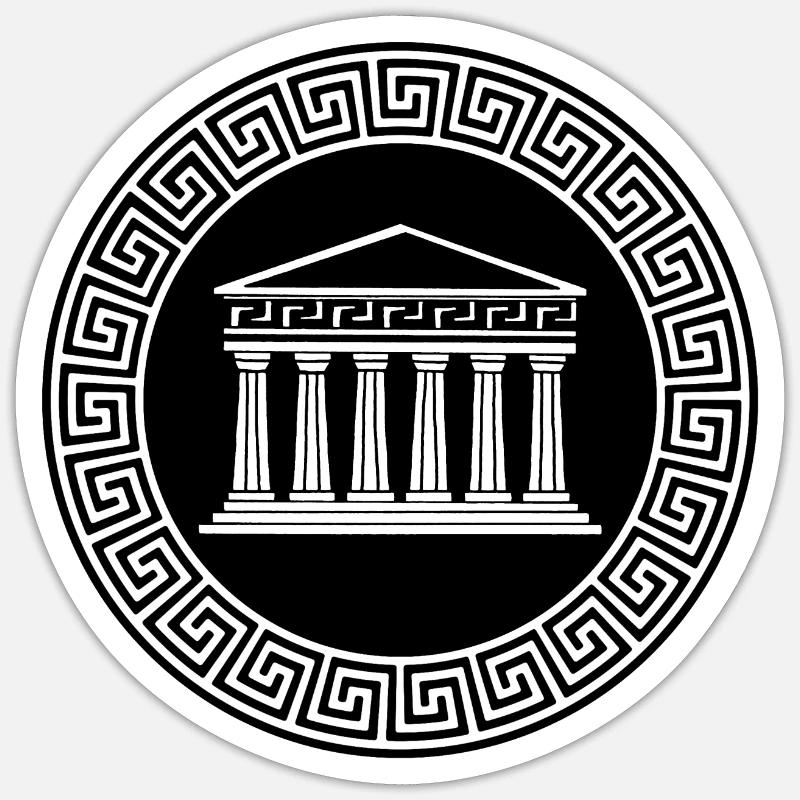 Ancient Temple - Sticker size S (10 x 10 cm) - white matte