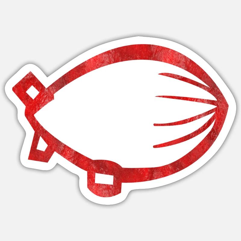 red zeppelin - Sticker size S (10 x 10 cm) - white matte