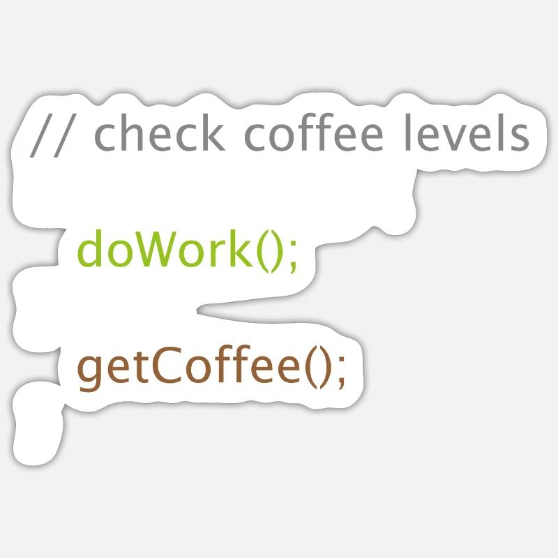 Informatik Nerd Geek Programmierer Kaffee Arbeiten Sticker Größe S (10 x 10 cm)
