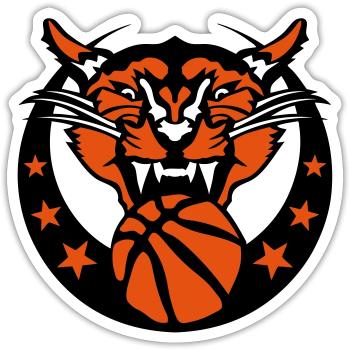 basketball cougar logo sport - Sticker size S (10 x 10 cm) - white matte - Front
