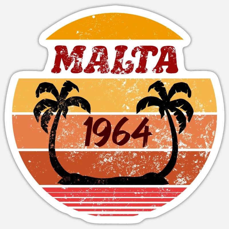 Malte 1964 - Sticker taille S (10 x 10 cm) - blanc mat