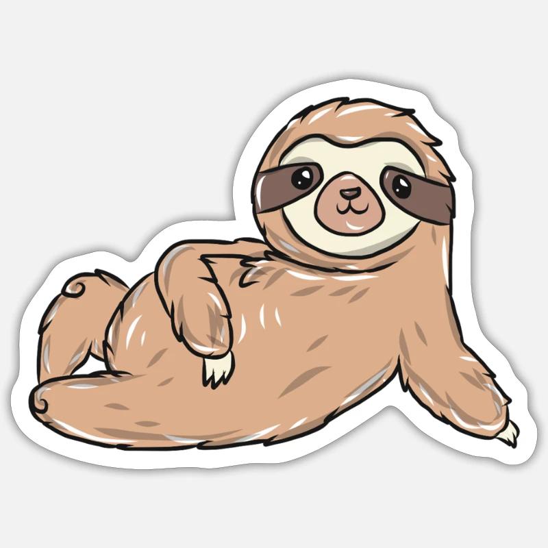Faultier - Sticker Größe S (10 x 10 cm) - Mattweiß