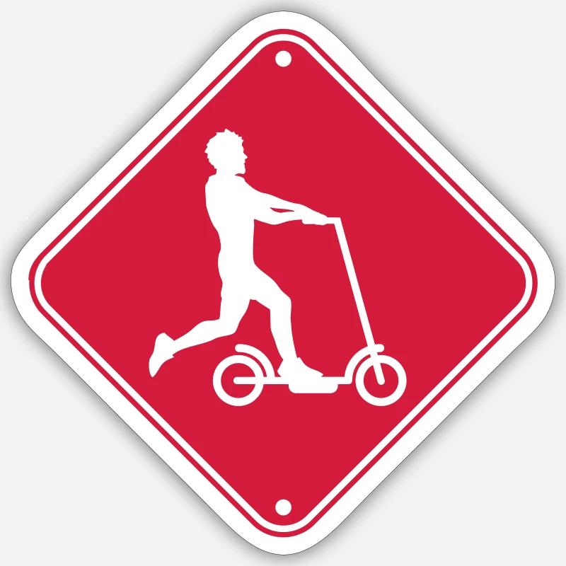 electric scooter fast note sign danger beware Sticker size S (10 x 10 cm)