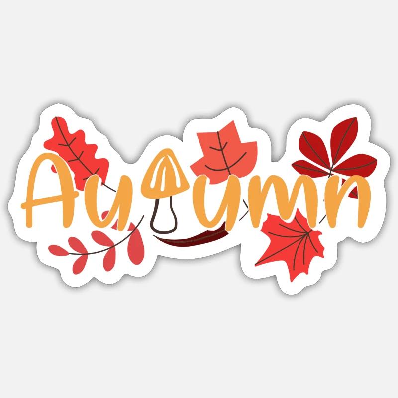 HERBST HERBSTLICH HERBST SPRUCH - Sticker Größe S (10 x 10 cm) - Mattweiß