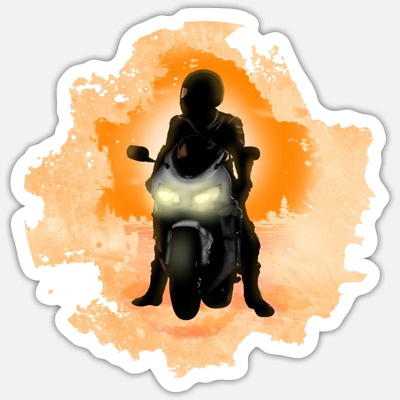 biker - Sticker size S (10 x 10 cm) - white matte