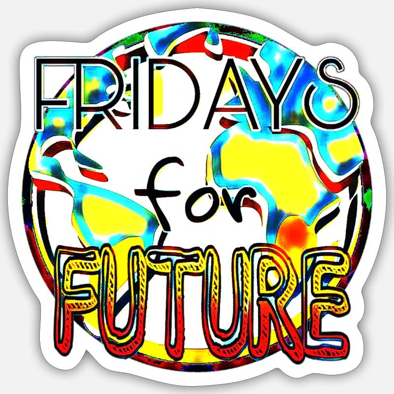 Klimaschutz Statement Farbenkunst - Sticker Größe S (10 x 10 cm) - Mattweiß