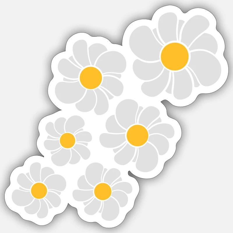 pattern design blue flower daisy buttercup daisy b Sticker size S (10 x 10 cm)