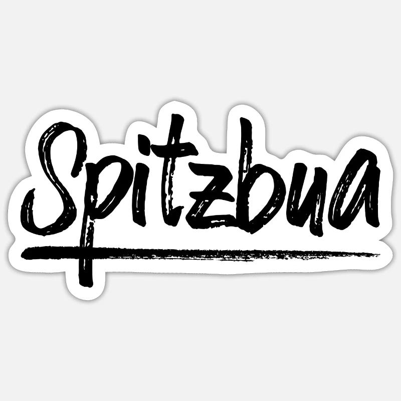 Spitzbua Spitzbube Baierisch Dialekt Schlingel - Sticker Größe S (10 x 10 cm) - Mattweiß