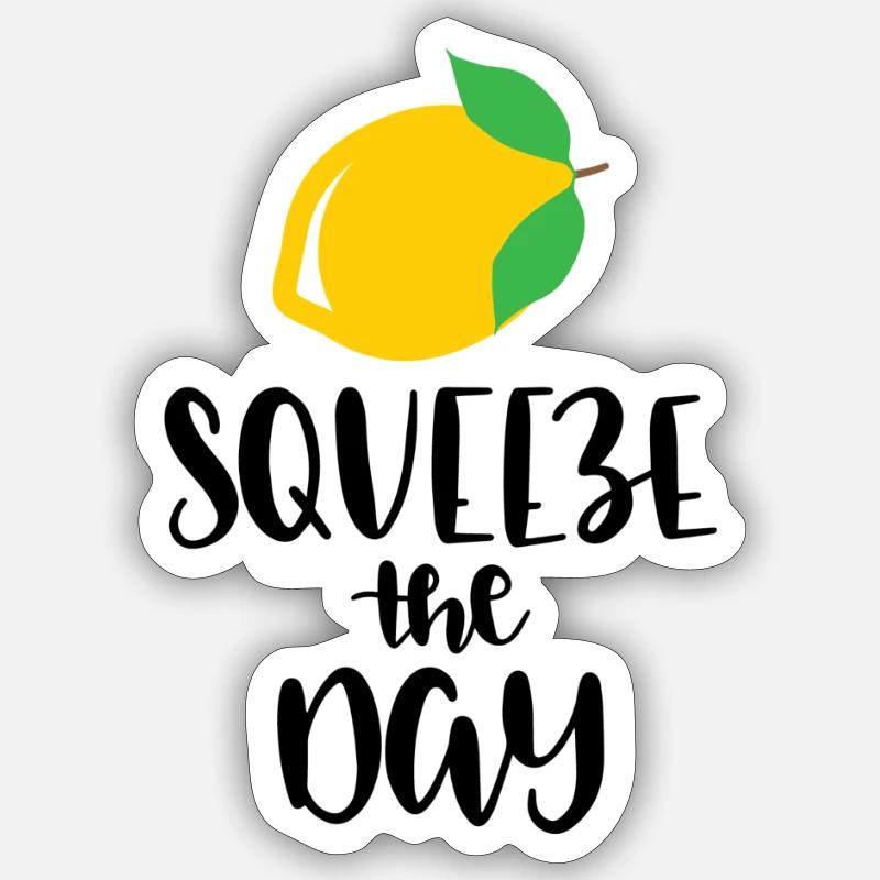 squeeze the day - Sticker size S (10 x 10 cm) - white matte