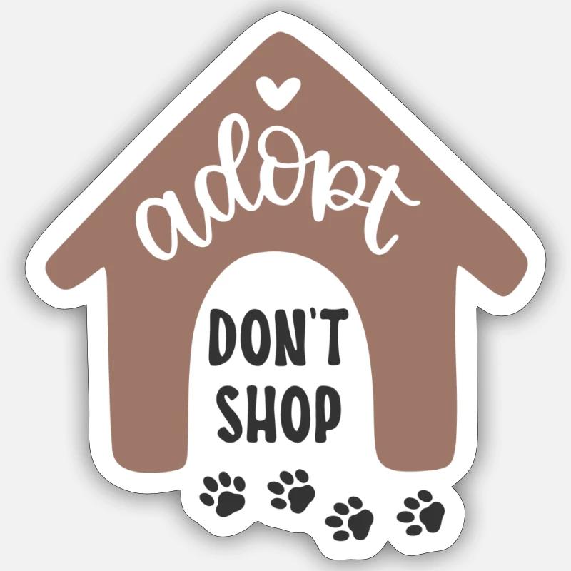 dont adopt shop - Sticker taille S (10 x 10 cm) - blanc mat