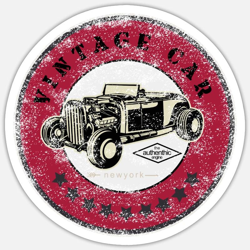 Voiture Oldtimer - Sticker taille S (10 x 10 cm) - blanc mat