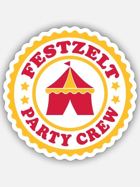 Festzelt Party Crew 02 - Sticker Größe S (10 x 10 cm) - Mattweiß