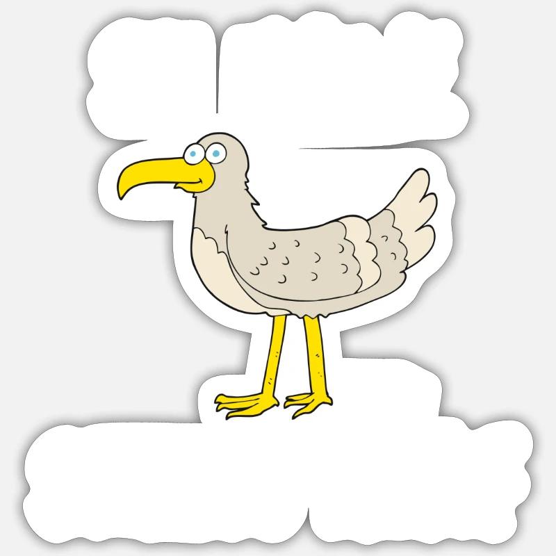 Sei Möwe, Schei* Drauf | Cooles & lustiges Design - Sticker Größe S (10 x 10 cm) - Mattweiß