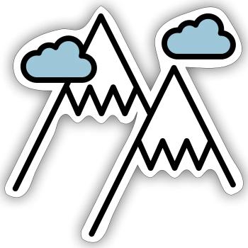 Der Berg ruft - Sticker Größe S (10 x 10 cm) - Mattweiß - Vorne