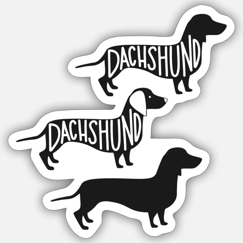 Dachshund - Sticker Größe S (10 x 10 cm) - Mattweiß