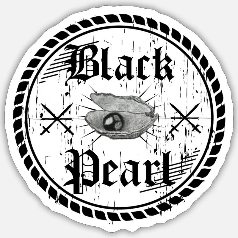 Pearl,Perle,Black,Schwarz,Geschenk,Geschenkidee, - Sticker Größe S (10 x 10 cm) - Mattweiß