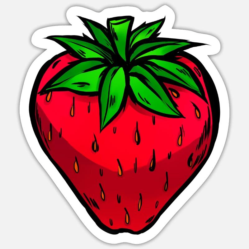 Strawberry fruit fruit delicious - Sticker size S (10 x 10 cm) - white matte