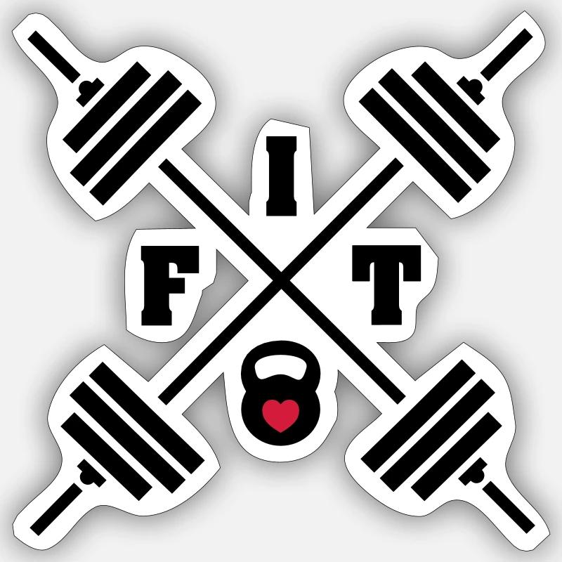 Weights Cross - Sticker Größe S (10 x 10 cm) - Mattweiß