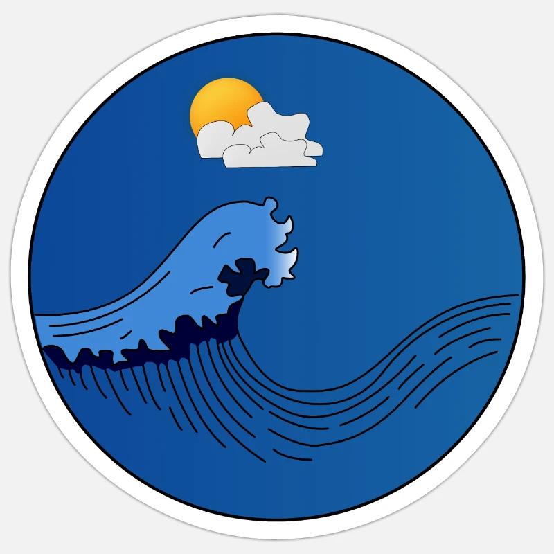 wave - Sticker size S (10 x 10 cm) - white matte