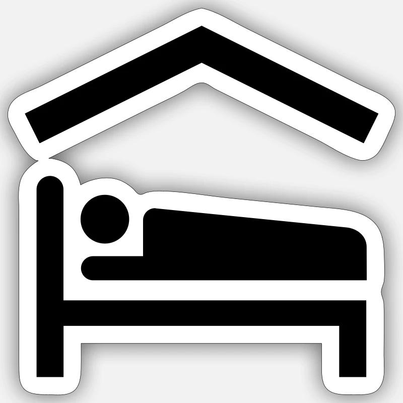 Bed, Backpacker, House, Haus, Herberge Sticker taille S (10 x 10 cm)