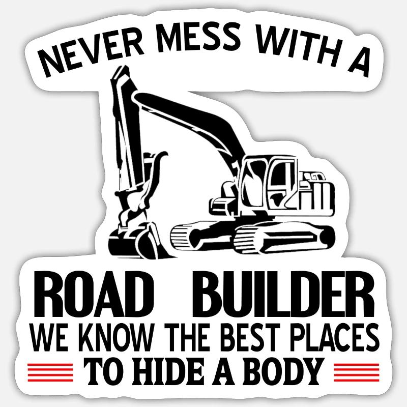 constructeurs de routes - Sticker taille S (10 x 10 cm) - blanc mat
