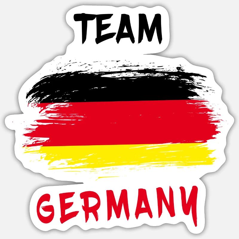 Equipe Allemagne / Drapeau - Sticker taille S (10 x 10 cm) - blanc mat