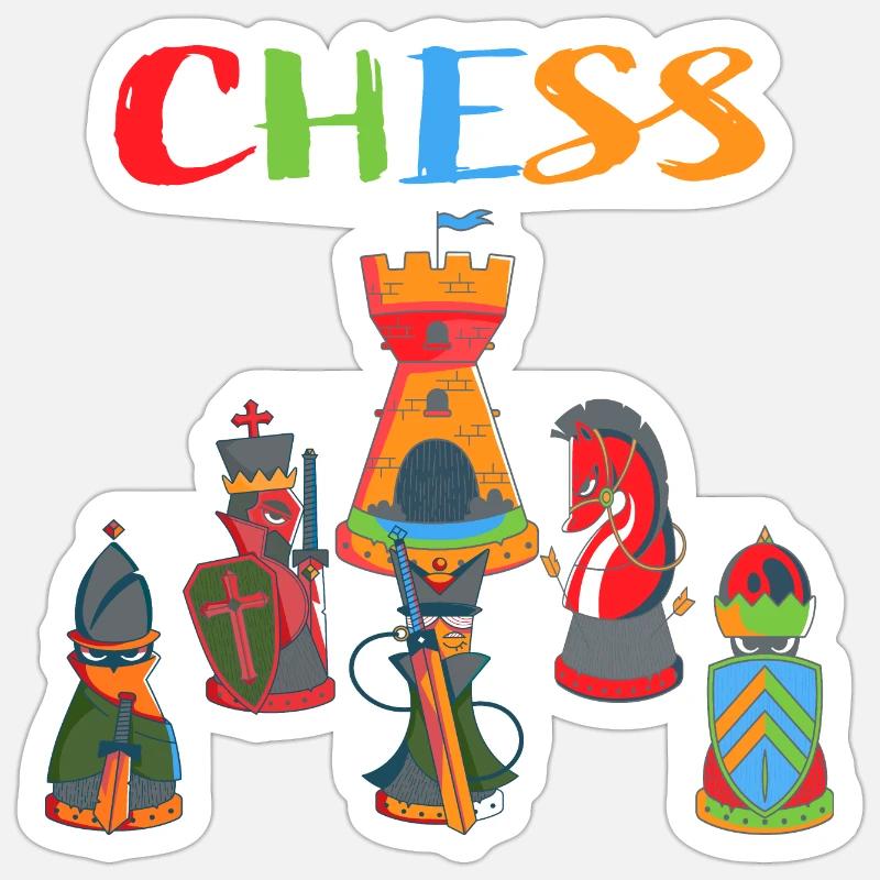 Chess - Sticker size S (10 x 10 cm) - white matte