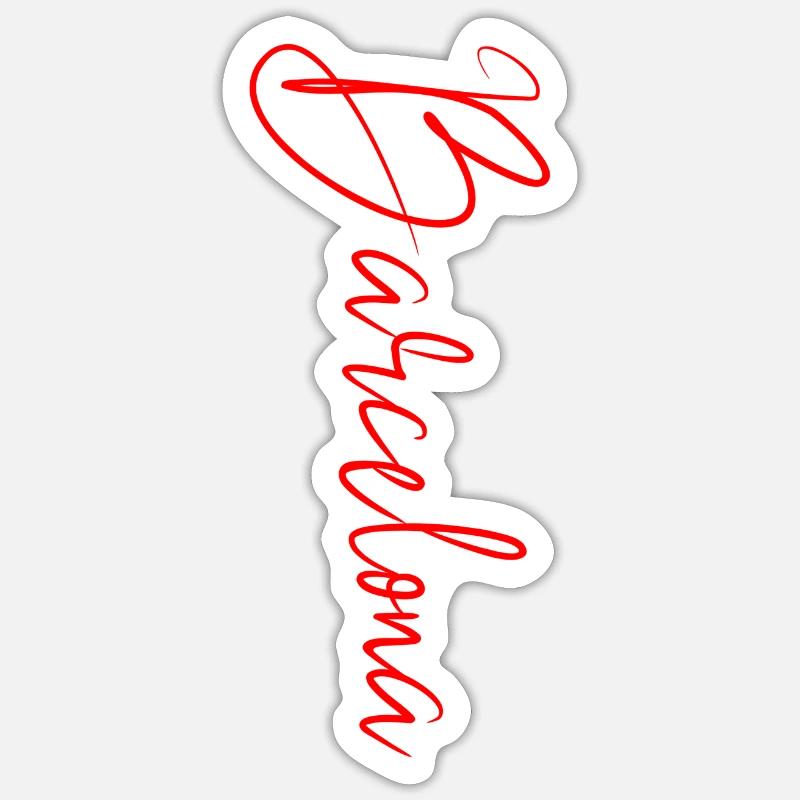 Barcelone - Sticker taille S (10 x 10 cm) - blanc mat