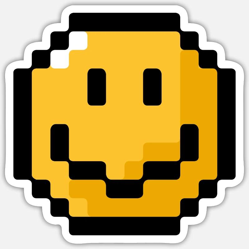 Smiley pixel - Sticker size S (10 x 10 cm) - white matte