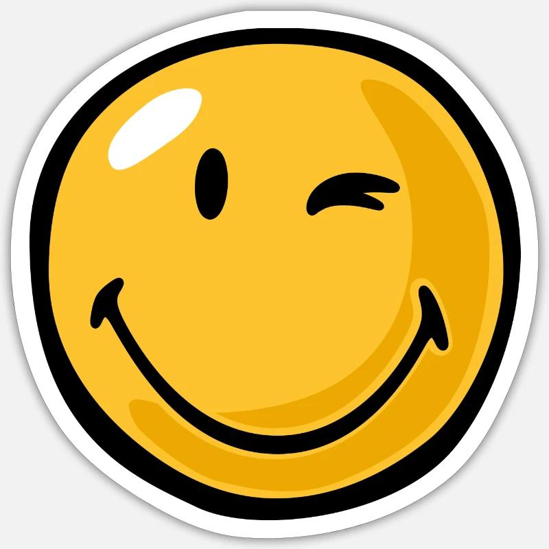 Smiley friendly - Sticker taille S (10 x 10 cm) - blanc mat