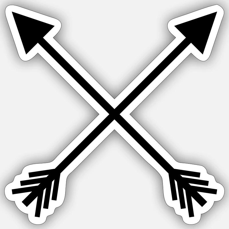 Flèches croisées - Sticker taille S (10 x 10 cm) - blanc mat