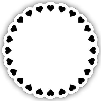 Double cercle de coeurs, cercle de coeurs double - Sticker taille S (10 x 10 cm) - blanc mat - Devant