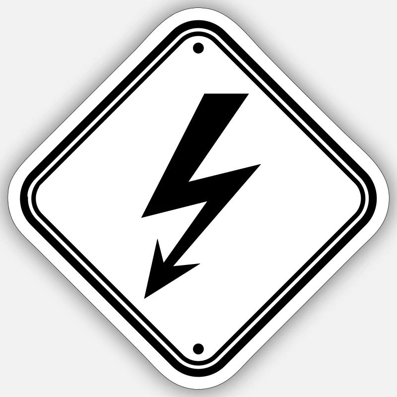 clipart shield note electric flash current ener Sticker size S (10 x 10 cm)