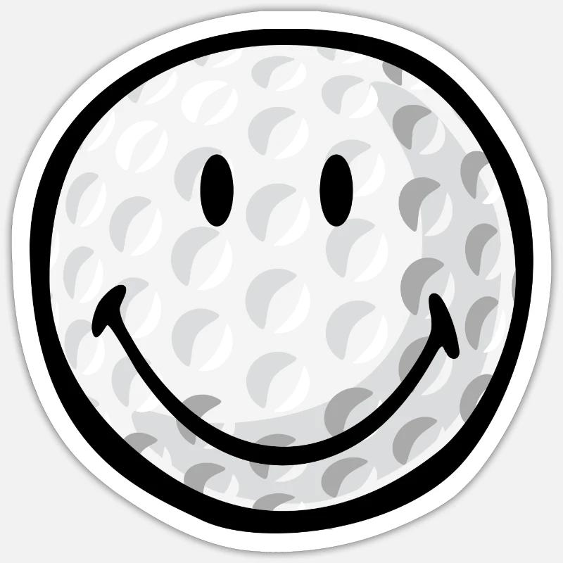 Smiley Golf Ball - Sticker size S (10 x 10 cm) - white matte