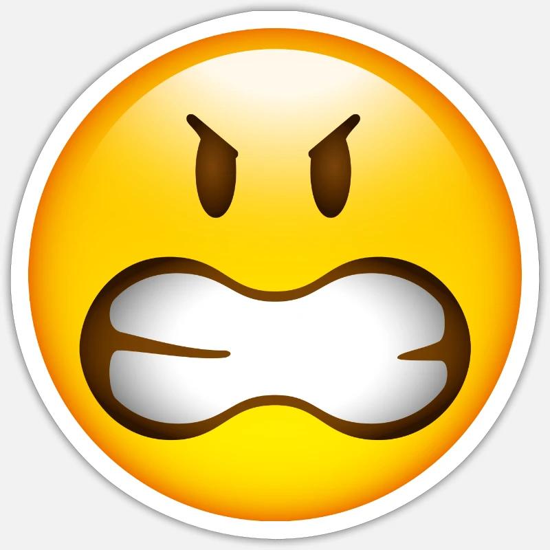 Smiley Glossy Anger - Sticker size S (10 x 10 cm) - white matte
