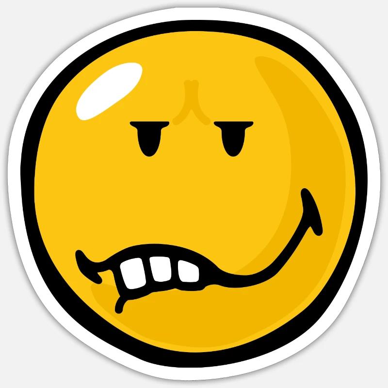 Smiley Anger Annoyance - Sticker taille S (10 x 10 cm) - blanc mat