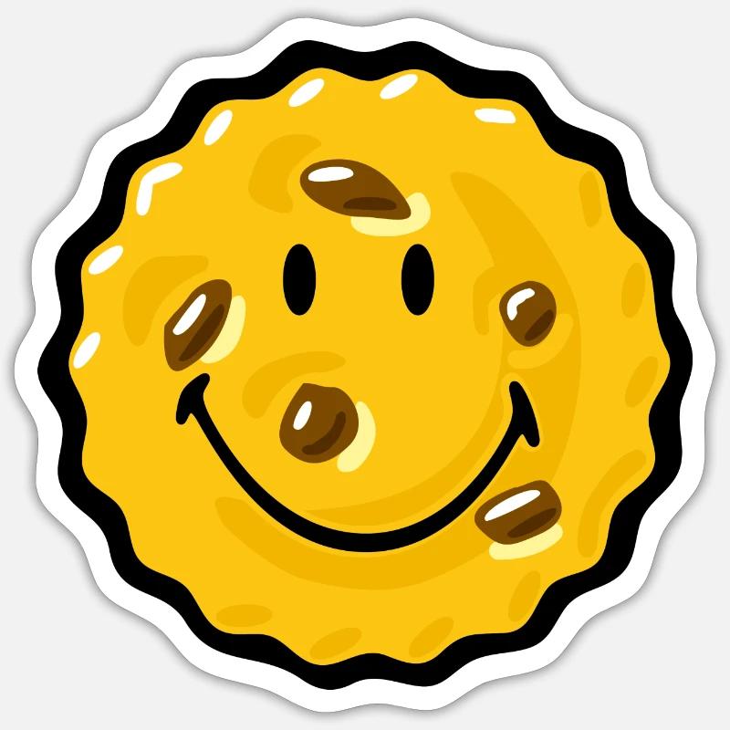 Smiley Chocklate Chip Biscuit Sticker taille S (10 x 10 cm)