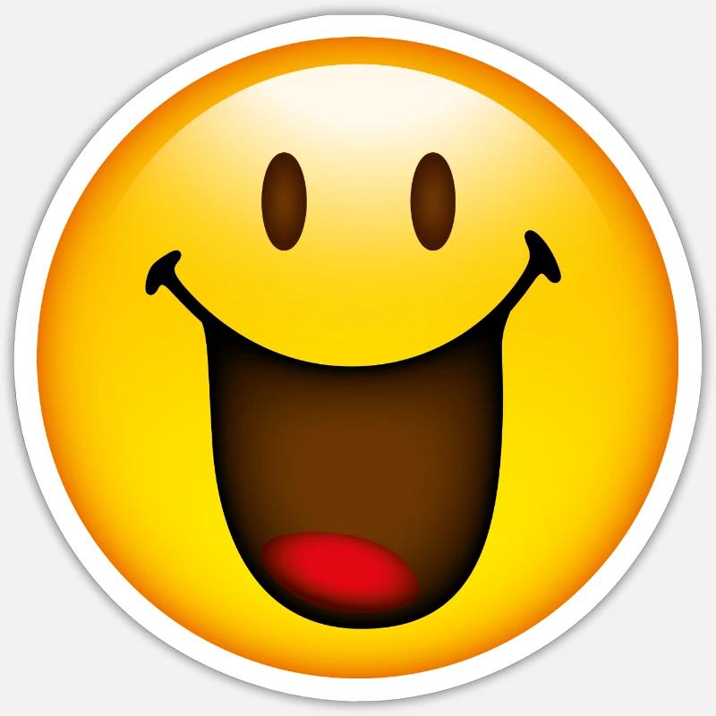 Smiley Glossy Happy - Sticker taille S (10 x 10 cm) - blanc mat