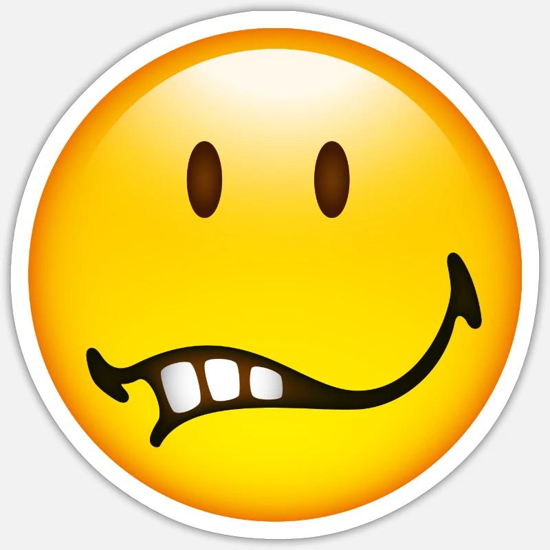 Smiley Glossy Doubt - Sticker Größe S (10 x 10 cm) - Mattweiß