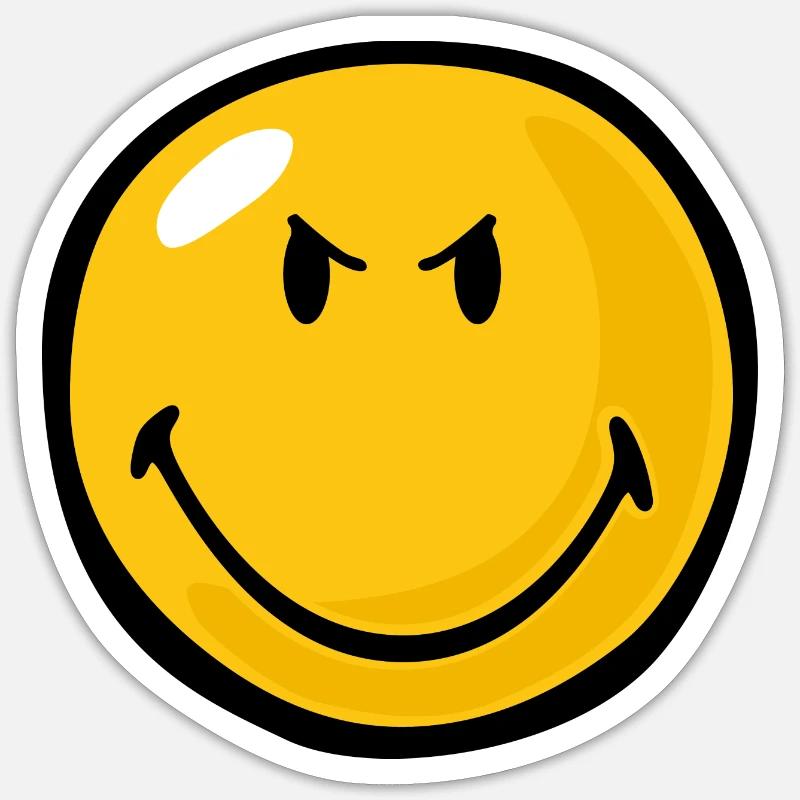 Smiley Anger Devious - Sticker taille S (10 x 10 cm) - blanc mat
