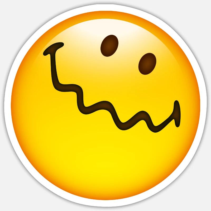Smiley Glossy Uncertain - Sticker Größe S (10 x 10 cm) - Mattweiß