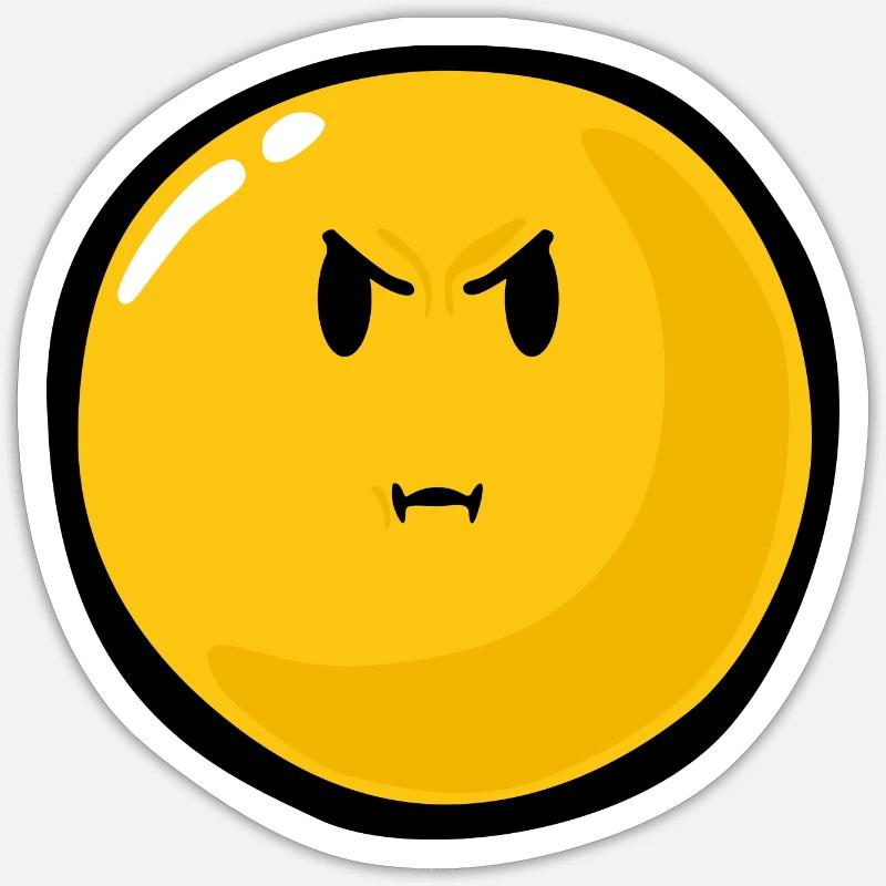 Smiley Anger Bitter - Sticker Größe S (10 x 10 cm) - Mattweiß