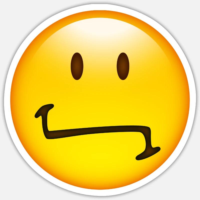 Smiley Indifferent - Sticker size S (10 x 10 cm) - white matte