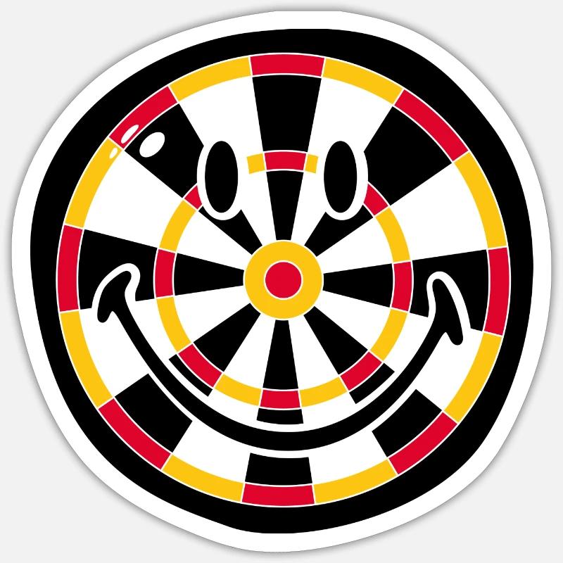 Smiley Dart Board - Sticker taille S (10 x 10 cm) - blanc mat
