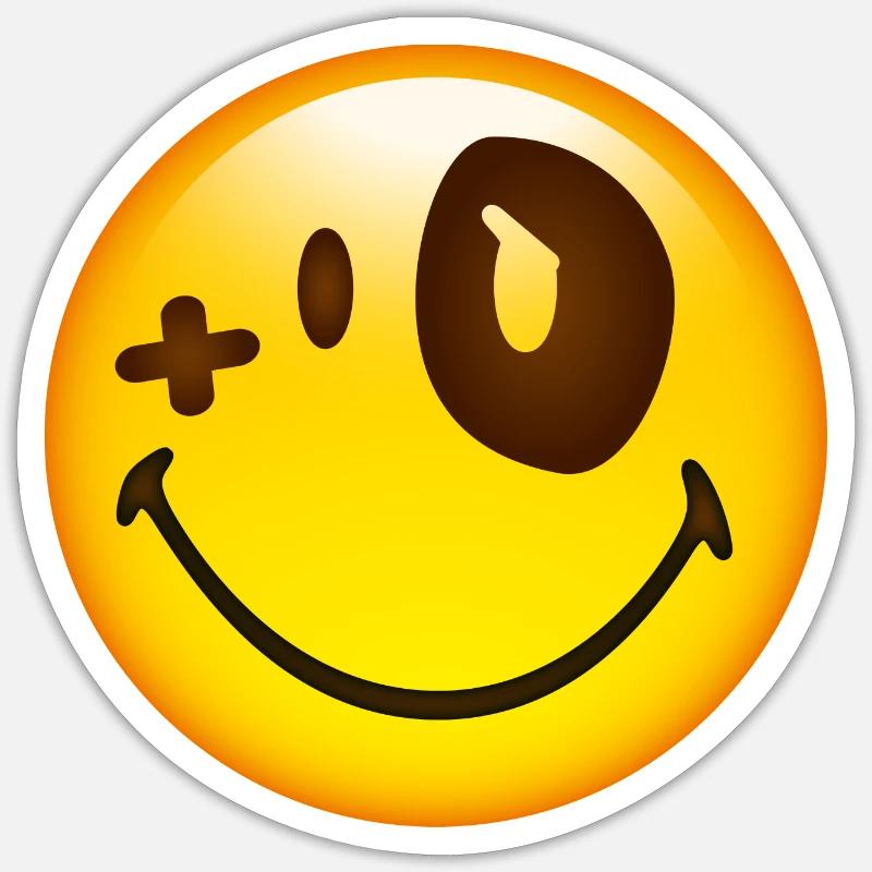 Smiley Blue Eye - Sticker taille S (10 x 10 cm) - blanc mat