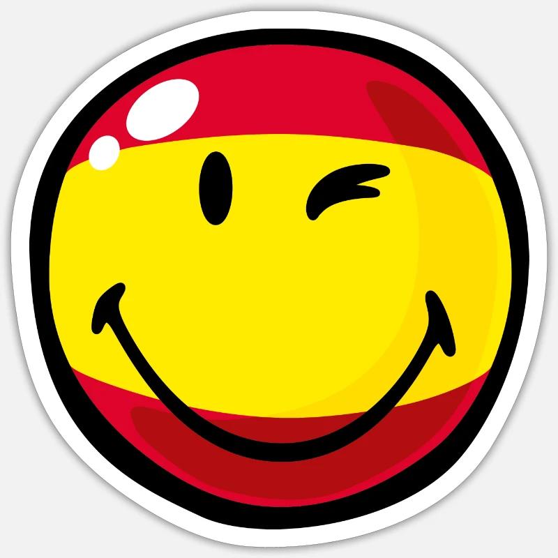 Smiley Spain - Sticker taille S (10 x 10 cm) - blanc mat
