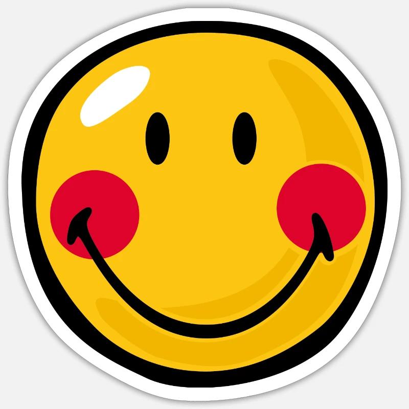 Smiley Blushed - Sticker size S (10 x 10 cm) - white matte